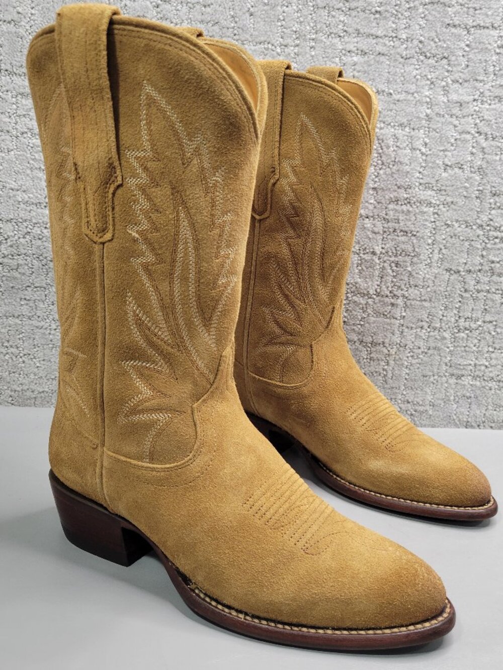 Tecovas The Jamie Women's US Size 6B Caramel Suede Pull on Western Boots - Picture 9 of 14